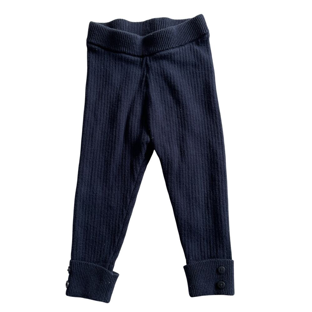 Grain De Ble Blue Ribbed Cuffed Pants - 12 Months